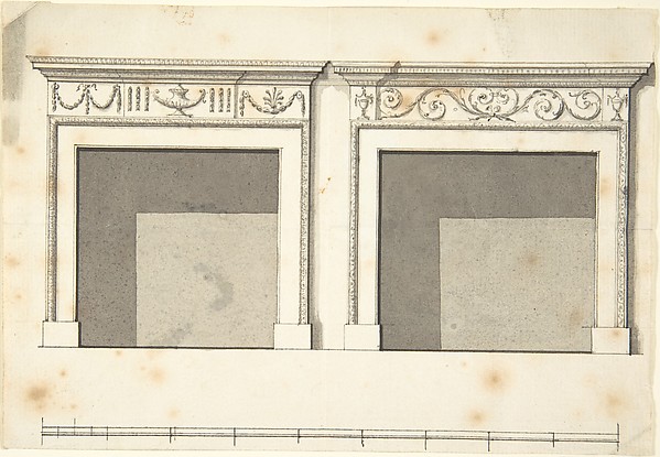 Two Designs for Mantels in the Adam Style