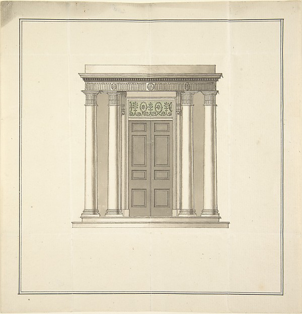 Design for a Doorway with a Portico in the Classical Style