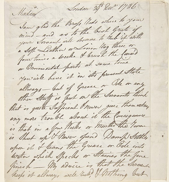 Letter by James Oldham, The Metropolitan Museum of Art