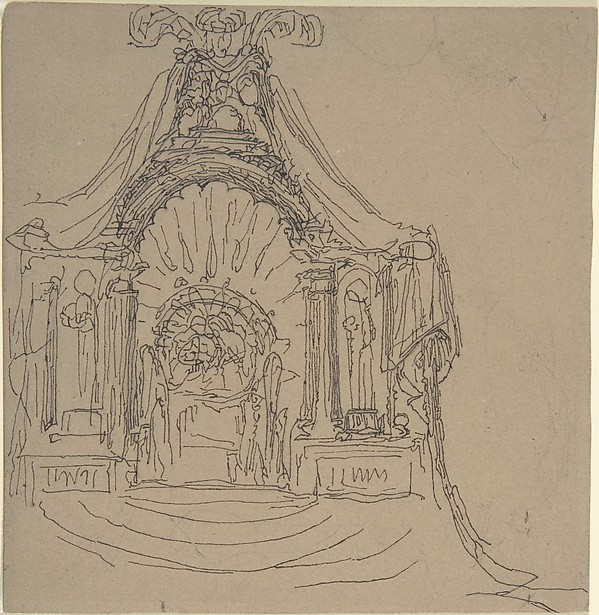 Design for a Throne (recto); Recumbent Figure (verso)