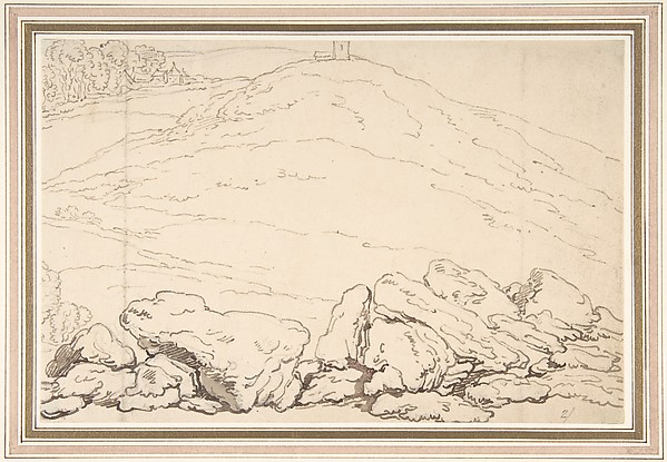 Hilly landscape with rocks