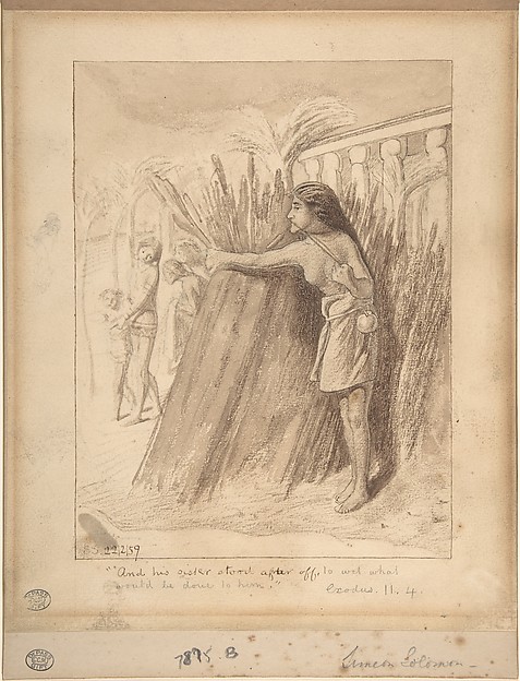 Miriam Watching the Finding of Moses in the Bulrushes by Simeon Solomon