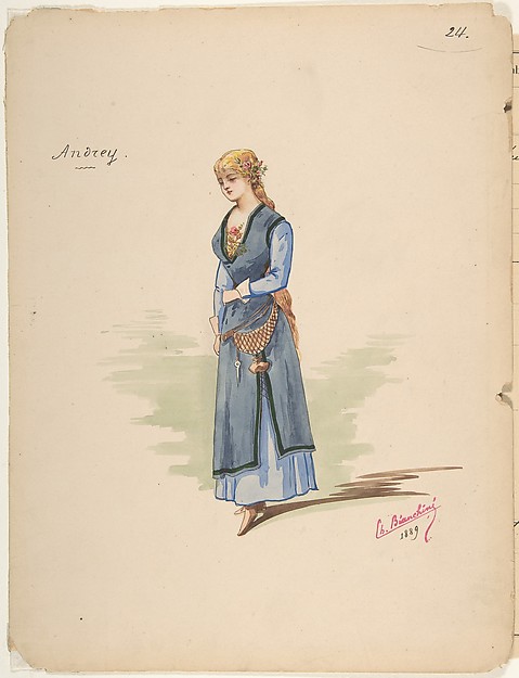 Costume Design for "Andrey" [a]; Descriptive sheet of Accessories [b]