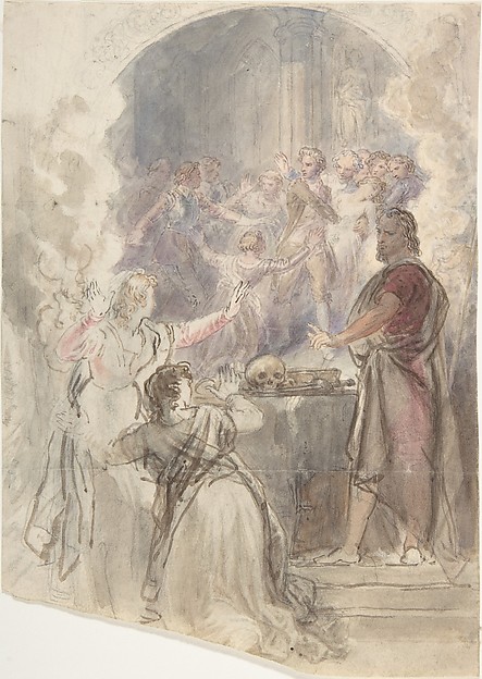 Scene from "My Aunt Margaret's Mirror" (Keepsake Story by Sir Walter Scott)