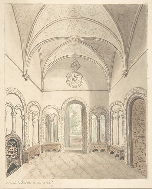 Lea Castle, Worcestershire, Ante-saloon, Looking North