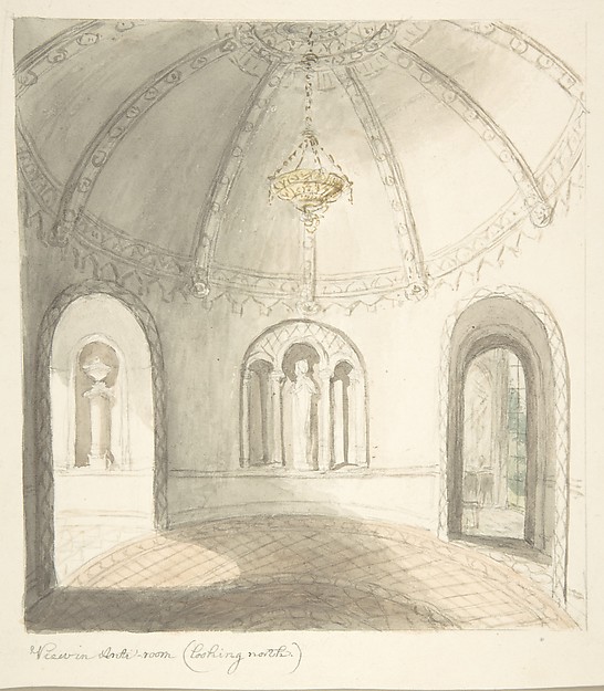 Lea Castle, Worcestershire, View in Ante-room, Looking North
