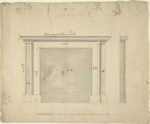 Drawings for a Chimney-piece for 25 Harley Street, Westminster, London