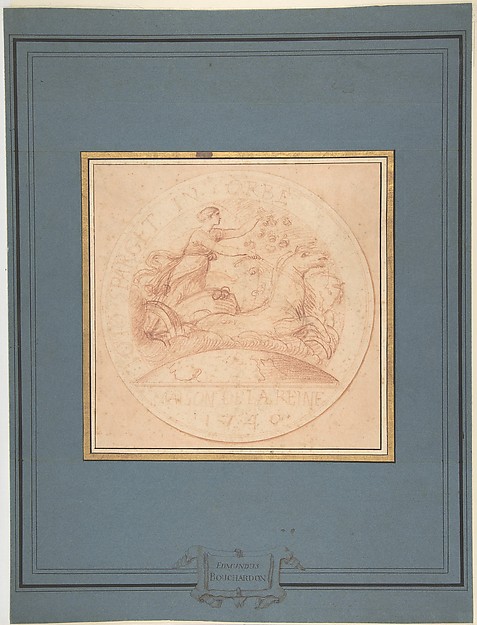 Design for a jeton or a token: Maison de la Reine 1740