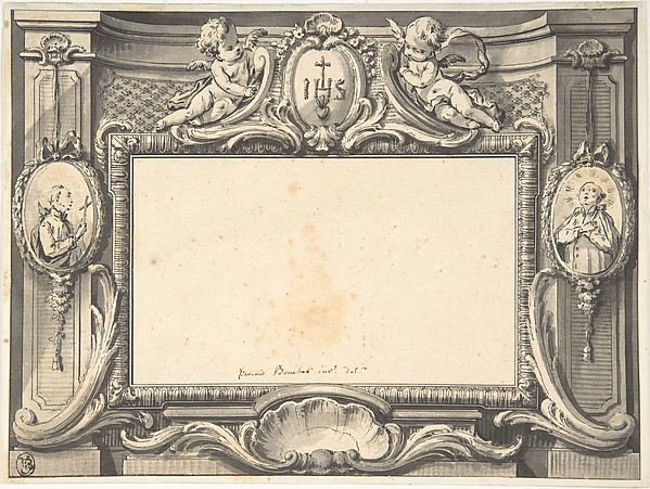 Design for a Frontispiece Surmounted by the Sacred Monogram IHS by François Boucher, The Metropolitan Museum of Art