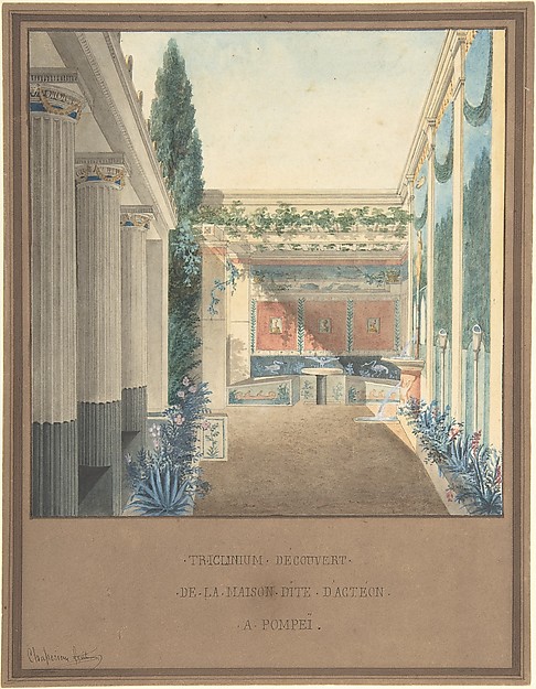 Triclinium, Excavated in the House of Actaeon, Pompeii by Charles Frédéric Chassériau, The Metropolitan Museum of Art