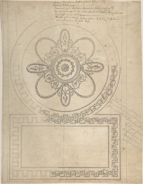 Design for a Ceiling, Ampthill Park, Bedfordshire (Half plan)