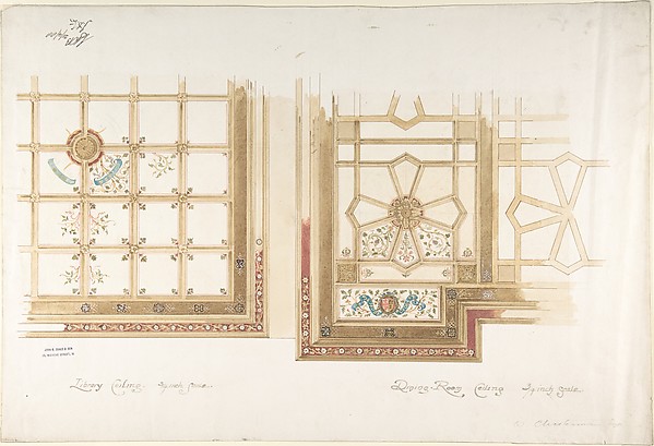 John Gregory Crace | Design for Library or Dining Room Ceiling ...