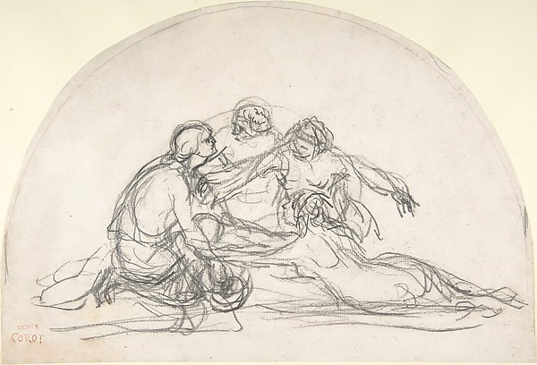 Three Nymphs and a Youth: study for a decorative lunette