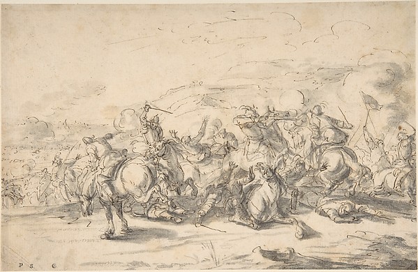 Battle Scene:  a Cavalry Engagement