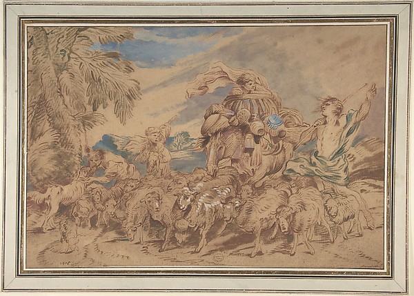 Pastoral Scene:  Shepherds and Their Flock