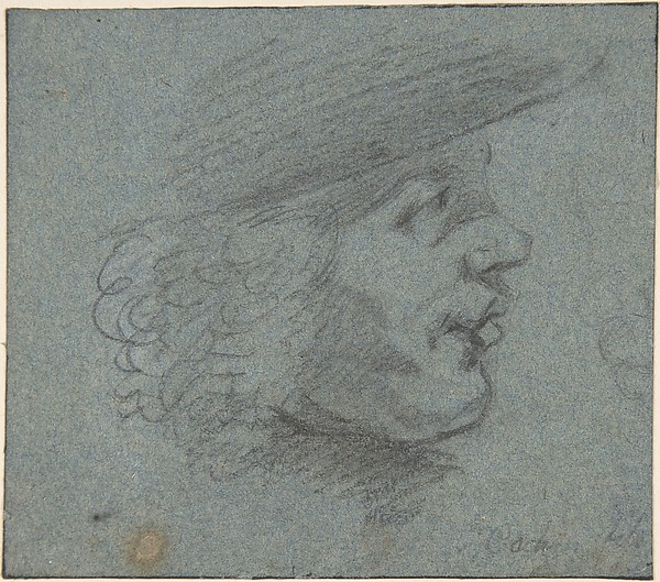 Profile head of a man looking right
