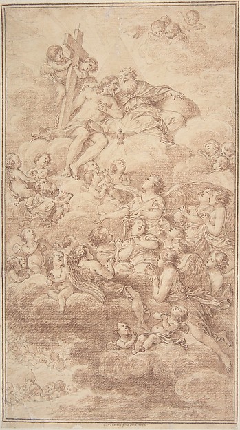Angels Adoring the The Holy Trinity by Charles Nicolas Cochin II