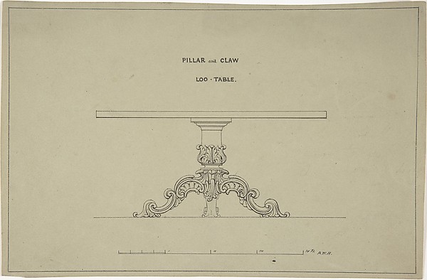 Design for Loo-Table with PIllar and Claw Support