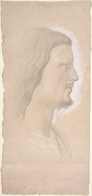 Edgar Degas, Head of a Saint (profile to the right), after Fra Angelico