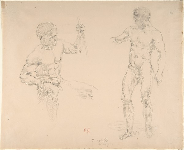Seated and Standing Male Nudes, after photographs by Eugène Durieu