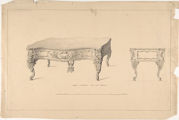 Design for Square Pianoforte, Louis Quatorze Style