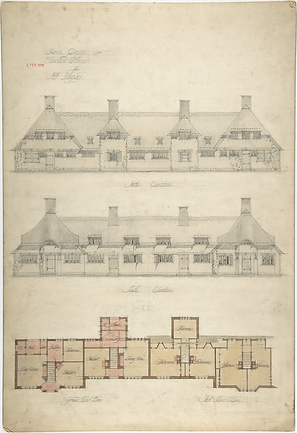 Design for Thatched Cottages for Mrs. Kingsley
