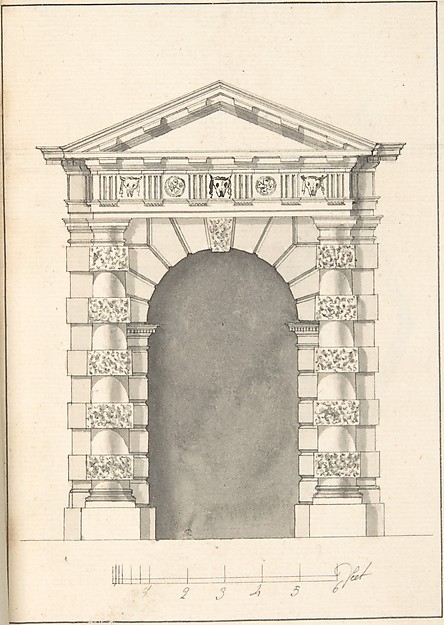 Elevation of Rustic Doric Doorway