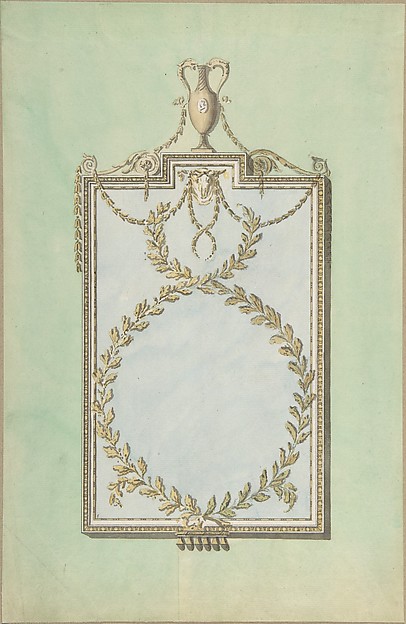 Design for a Mirror Surmounted by a Vase