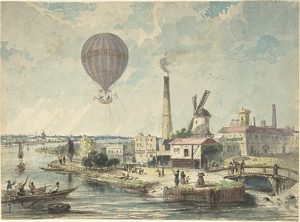 Mr. Green in the Albion Balloon, Having Ascended from Vauxhall Gardens, August 12,1842