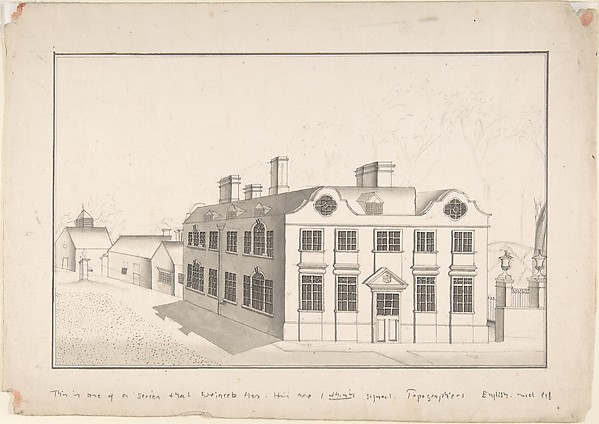 A Jacobean Country House with 18th century alterations (recto); Spired Country Church (verso)