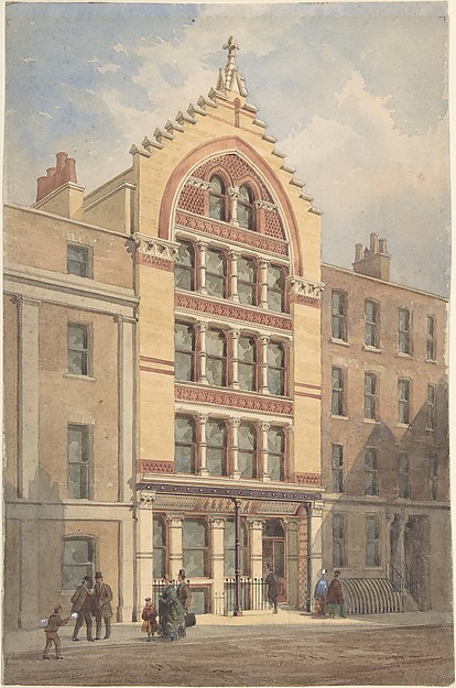 Façade of a Commercial Building, Venetian Gothic Style