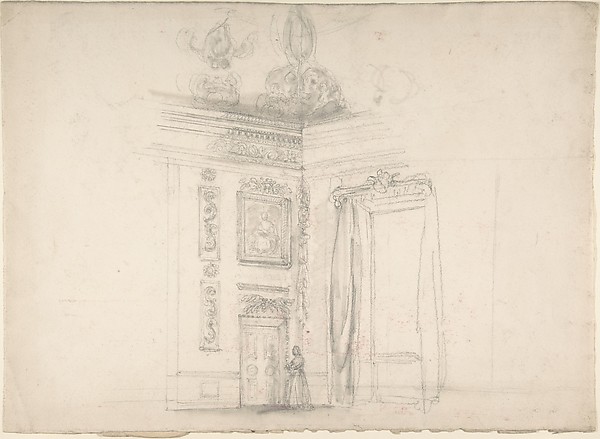 Corner of a Room with a High Coved Ceiling
