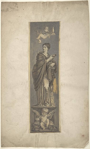 Wall Decoration with Allegorical Figure of Riches