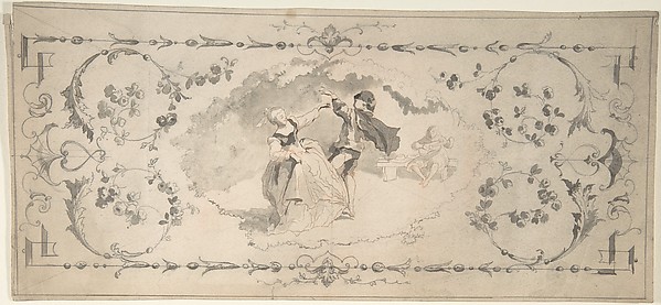 Design with Dancers in a Cartouche