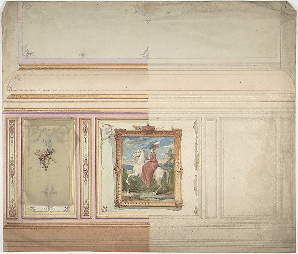 Wall Design including an Equestrienne Portrait