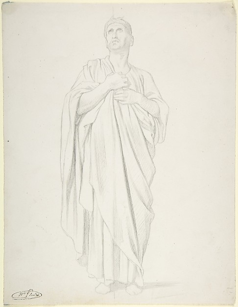Study of an Apostle, for the painting of the Ascension in Saint-Germain-des-Pres, Paris (1839–1863) by Hippolyte Flandrin