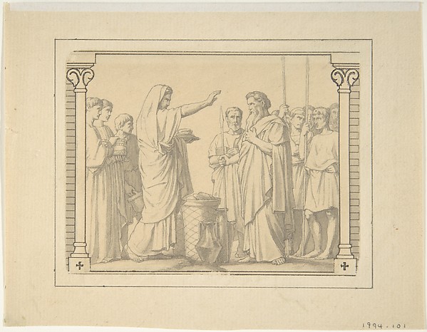 Melchizedek Presenting Abraham with Bread and Wine by Hippolyte Flandrin