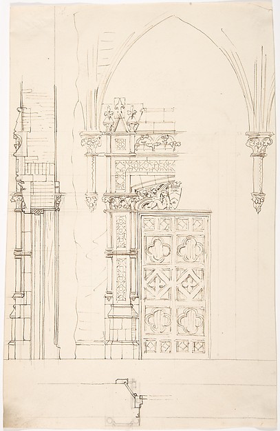 Design for a Gothic Wall and Door