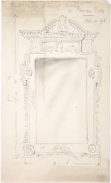 Design for a Dining Room Mirror, for 11 Princes Gate, London
