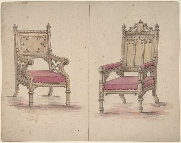 Designs for Two Gothic Style Chairs