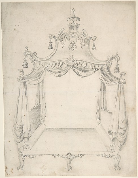 Design for a Four-poster Bed with Hangings