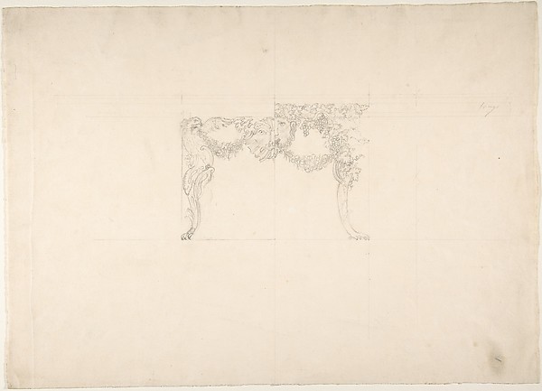 Table Design with Bacchus and Boar's Head, and Alternate Design