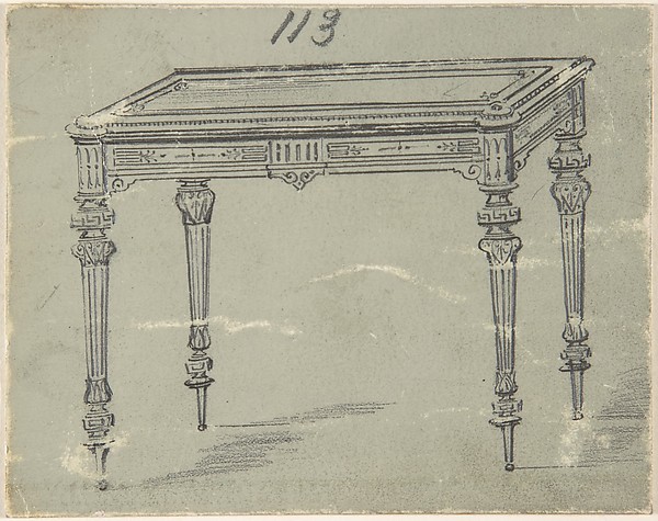 Design for a Small Rectangular Table with Greek Ornament
