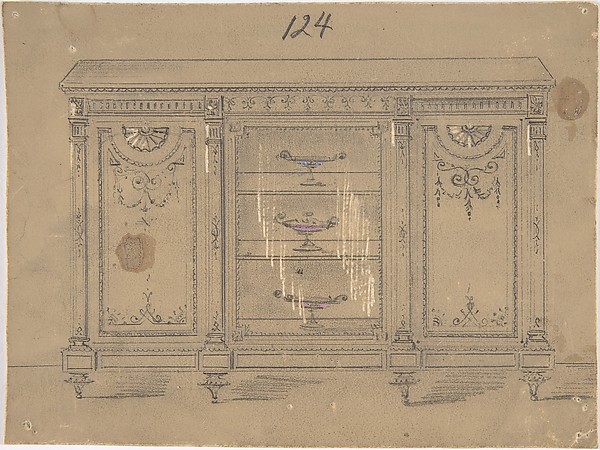 Cabinet Design with Glass Center Door