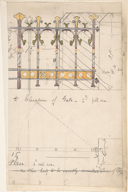 Design for an Iron Gate, Elevation and Plan
