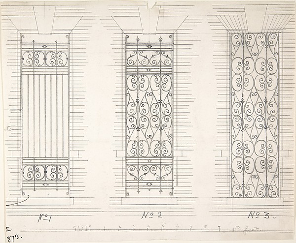 Design for Three Wrought Iron Window Guards