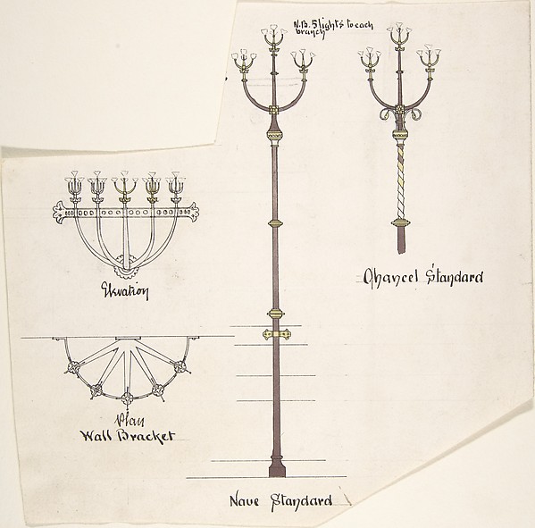 Designs for Church Lights: Wall Bracket, Nave Standard, Chancel Standard