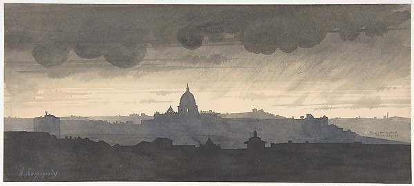 Saint Peter's Seen From the Pincio, Rome by Henri-Joseph Harpignies