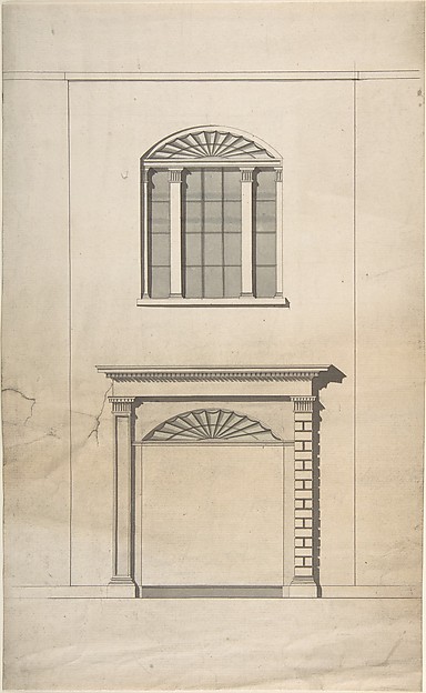Design for a Fireplace and Window