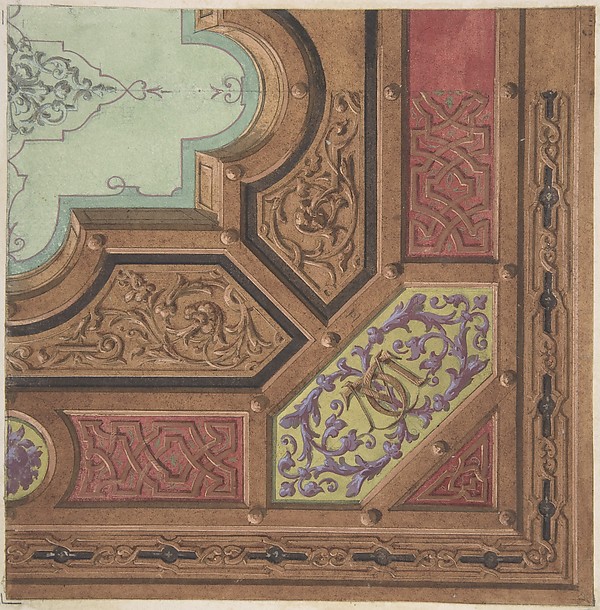 Design for Dining Room Ceiling, Château de Cangé